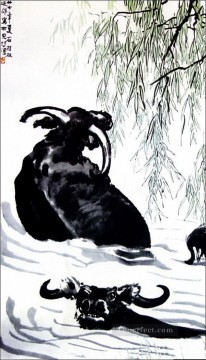 シュ・ベイホン・ジュ・ペオン Painting - 徐北紅牛の古い墨